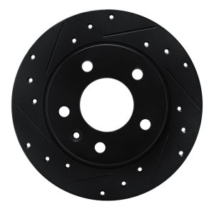 Buick Encore GX Brake Rotor (1) - Rear Left - R1 Concepts - Drilled & Slotted - Black - `20-`25